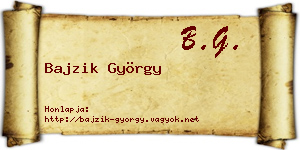 Bajzik György névjegykártya