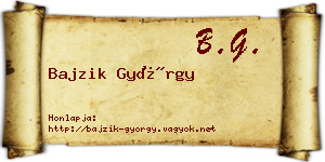 Bajzik György névjegykártya